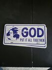 God Put It All Together Booster License Plate Creation Creationism World Church