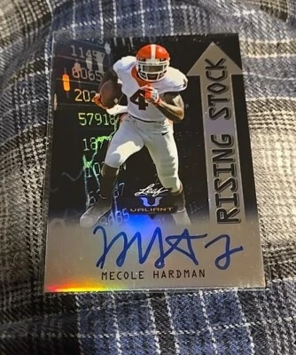 2019 Leaf Valiant Mecole Hardman on card autograph auto 22/25 GEORGIA * CHIEFS  - Image 1 of 2