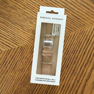 Rebecca Minkoff Leather Watch Band Compatible with Apple Watch 38mm 40mm - Nude - Zdjęcie 1 z 4