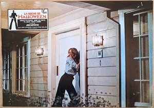 Halloween ORIGINAL Spanish 1979 LOBBY CARD Jamie Lee Curtis panic +hugely  rare+ - Imagen 1 de 6