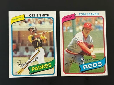 1980 Topps Ozzie Smith & Tom Seaver 2 Card Lot HOF EX/NM Foto 1 de 4