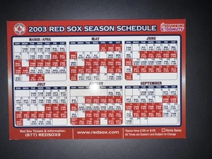 2003 Boston Red Sox MLB Baseball Magnet Spielplan - Dunkin Donuts - Bild 1 von 1
