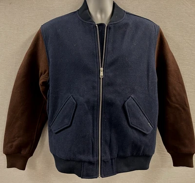 Chaqueta de béisbol Ben Sherman marrón/azul marino con forro aislante talla mediana nueva con etiquetas Foto 1 de 4