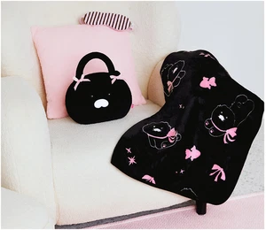 Kakao Friends Choonsik Black Chun Pouch Knee Blanket  105 × 80 cm Polyester 100% - Picture 1 of 13