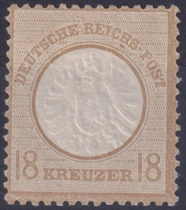 Deutsches Reich Brustschild 18 Kreuzer Mi.Nr. 28 ungebraucht mit Falz * 1872 - Picture 1 of 2