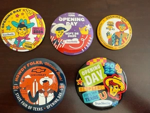 5 STATE FAIR OF TEXAS ERÖFFNUNGSTAG KNÖPFE - VERSCH. JAHRE, TEXAS STATE FAIR *NEU* - Bild 1 von 3