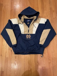 Chaqueta De Colección Notre Dame Lucha Irlandesa Starter Chaqueta 1/4 Cremallera Puffer Talla Grande - Imagen 1 de 14