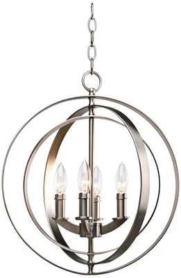 Progress Lighting Equinox 16" 4-Light Silver Open Orb Pendant Light - Image 1 of 2