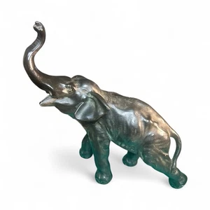 13" Tall Very Heavy Metal Elephant Figure  - Picture 1 of 11