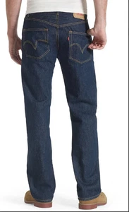 Levi's 501 Regular Fit Straight Leg Jeans Button Fly Dark Men's 35 x 29 Preowned - Picture 1 of 7