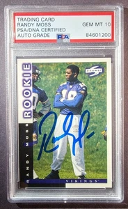 1998 Randy Moss Pinnacle Score Rookie HOF Card PSA Auto 10 On Card Autograph RC - Picture 1 of 4