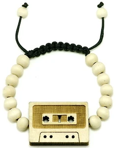 Cassette Bracelet New Natural Good Wood Style Adjustable Macrame 10mm Beads  - Picture 1 of 5