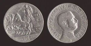 1 LIRA 1913 QUADRIGA - ARGENTO/SILVER - VITTORIO EMANUELE III - Picture 1 of 1