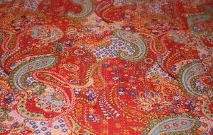 Indian Handmade Quilt Vintage Kantha Bedspread Throw Cotton Blanket Rail Gudari 