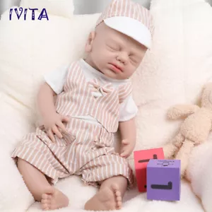 IVITA 19'' Floppy Silicone Reborn Boy Doll Eyes Closed Sleeping Silicone Baby - Picture 1 of 12