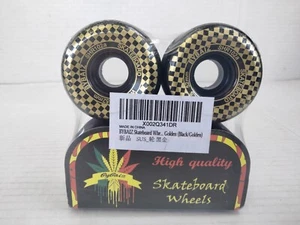 High Quality 52mm Skateboard Wheels 4 New Bybaiz Gold Checkerboard Sidewalls - Picture 1 of 3
