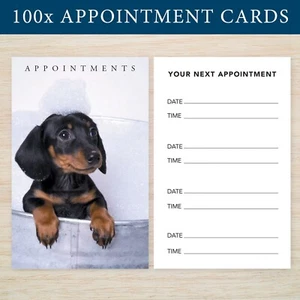 100 x hochwertige Terminkarten Hundepflege Groomer Stylist Hundewäsche portofrei - Bild 1 von 9