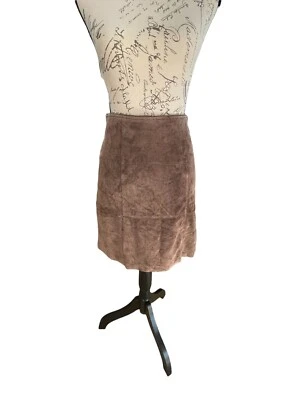 Limited Too Brown Leather Lined Skirt Side Zip Sz 14 Skirt New Knee Length - Image 1 of 4