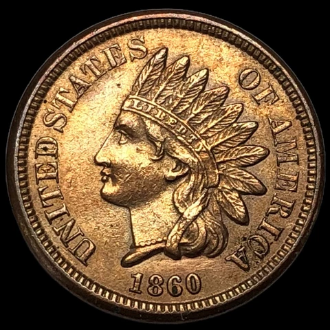 1860 Indian Head Cent Penny  E9705 Cover