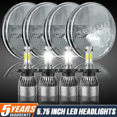 4PCS 5.75" 5-3/4" Round LED Headlights for GMC C15/C1500 1961-1972 Pickup C2500 Foto 1 de 4