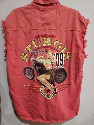 Chaleco de motociclista Sturgis Bike Week 2009 69 aniversario desgastado XL Foto 1 de 4