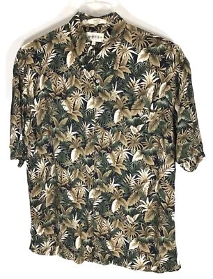 Camisa de campamento hawaiana Campia Moda para hombre XL botón estampado de selva tropical rayón Foto 1 de 4