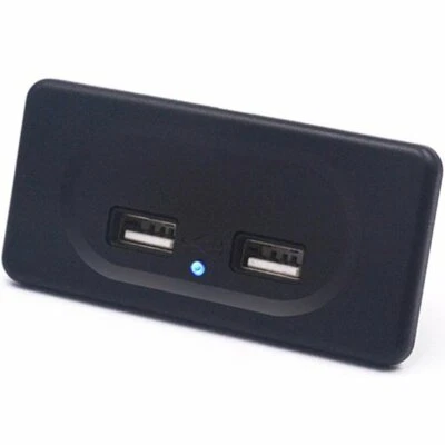 Cargador USB Doble 3.1A Coche 12V 24V Adaptador 2 Puertos Azul LED Carga Rápida Negro Foto 1 de 4