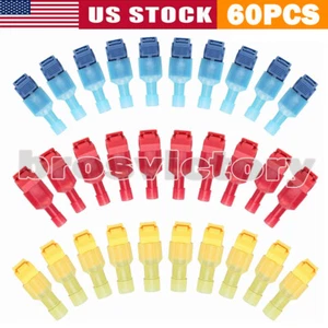 60Pc 22-10 AWG T-Taps Insulated Quick Splice Wire Terminal Connectors Waterproof - Picture 1 of 12
