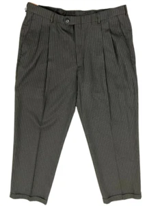 Haggar Men Dress Pants Invisible Flex Waistband Pleated Cuff Charcol 40W 30L $80 - Picture 1 of 9