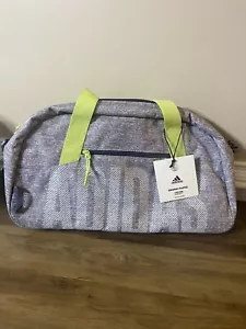 NWT Adidas Graphic Duffel Bag Gym Bag in Jersey Grey & Pulse Lime Green - Picture 1 of 4
