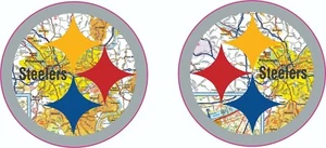 Pittsburgh Steelers Map Inspired Full Size Football Helmet Decals - Picture 1 of 2