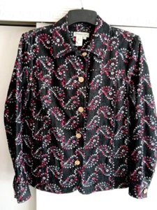 Coldwater Creek Damen Shirtjacke bestickt Paisley Gr. M dunkelgrau - Bild 1 von 10