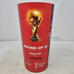 FIFA WORLD CUP SPAGNA 2018 - RUSSIA USATO MATCH COCA COLA VETRO PLASTICA - Foto 1 di 8