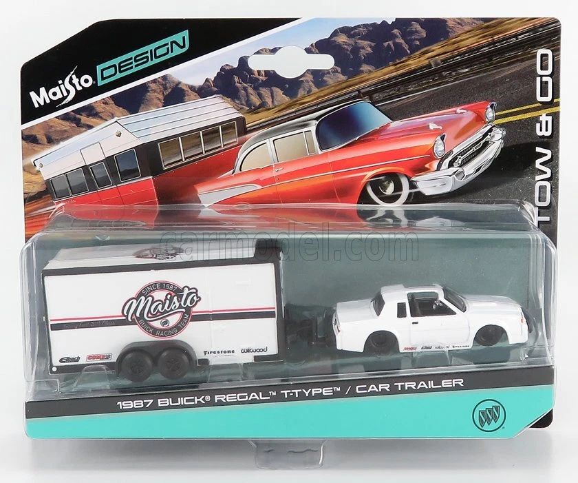 MODELLINO AUTO STATICO BUICK REGAL CON RIMORCHIO 1987 MODELLISMO SCALA 1/64 - Immagine 1 di 1