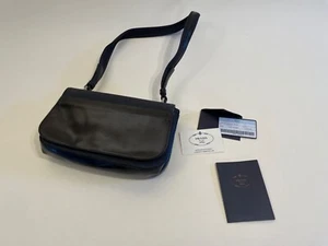 Prada Vintage Vitello Black & Gray Leather Canvas Single Strap Shoulder Bag - Bild 1 von 9