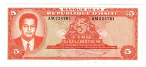1979 Haiti 5 Gourdes P241 Circulated Banknote - Picture 1 of 2