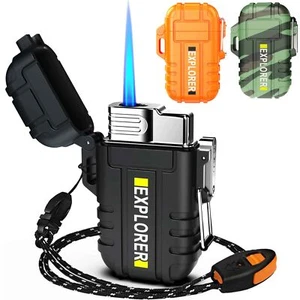 Torch Lighter, Refillable Butane Lighter with Lock, Windproof and Waterproof - Picture 1 of 8