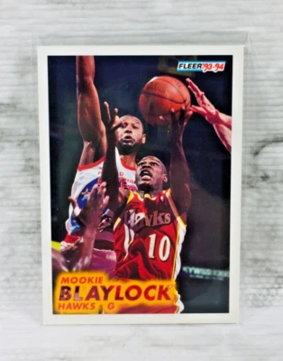 1993-94 FLEER NBA BASKETBALL #2 MOOKIE BLAYLOCK (BASE SET CARD) ATLANTA HAWKS! - Image 1 of 2
