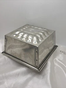 Vtg Square Tin Metal Gelatin Jello Cake Tin Pan w/ Cover 6.25"x 3.25" T France - Picture 1 of 9