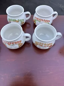 Vintage 4 variety Soup Recipe Soup Bowl Cup Mug - Picture 1 of 10