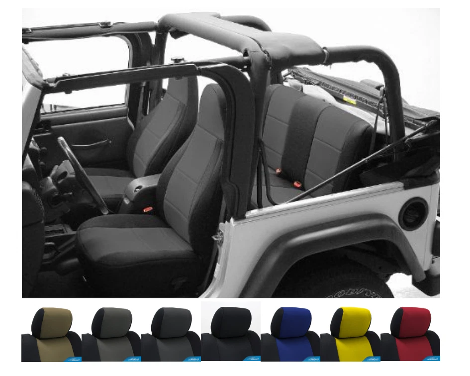 FUNDAS DE ASIENTO DE NEOPRENO GRADO CR AJUSTE PERSONALIZADO para Jeep Wrangler TJ 1996-2006 Foto 1 de 1