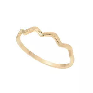 Anello ondulato piatto/anello zig zag/anello a increspatura/anello ondulato sottile oro 14K/anello impilabile - Foto 1 di 12