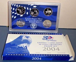 2004-S USA Nuovo di zecca State Quarters MI FL TX IA WI OGP COA - Foto 1 di 2