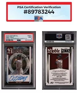 Hoja de metal Oneil Cruz Noble Earth 2023 automático 1/1 autógrafo PSA como nuevo 9 - auténtico - Imagen 1 de 5