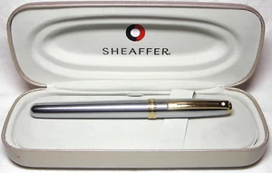 Sheaffer Prelude Gebürstet Chrom Goldrand Tintenroller Neu im Karton Produkt - Bild 1 von 9