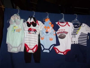 NWT Lot of 5 Boy's Outfits 11 pcs. Cutie Pie Swiggles Kidgets Sz.6/9 Mo. - Picture 1 of 1