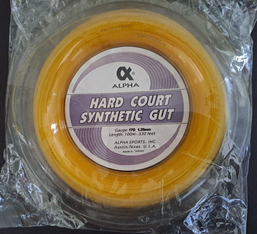 Alpha 17G Natural Synthetic Gut 330ft 200m Reel Tennis String 17 gauge ...