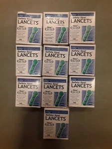 10~~ NEW 100 COUNT SMS SAFETY SEAL LANCETS ULTRA FINE WITH TRI-BEVEL TIP - Picture 1 of 5