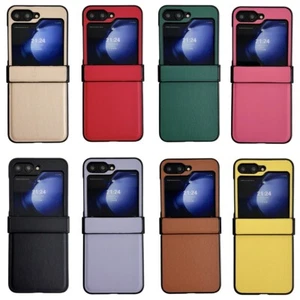 Fashion PU Leather Phone Protective Case Cover For Samsung Galaxy Z Flip 3 4 5 6 - Picture 1 of 34