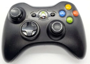 Official Microsoft Xbox 360 Wireless Black Controller - Tested - Picture 1 of 4